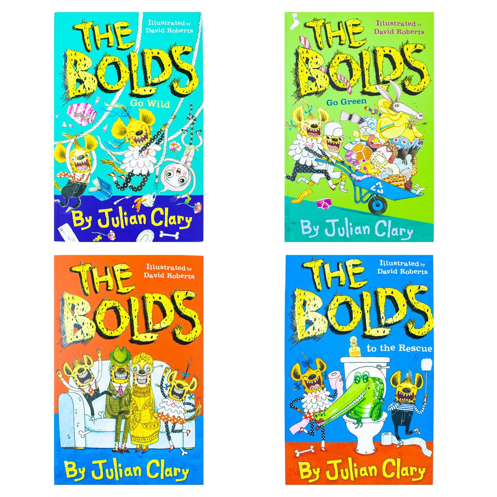 The Bolds Series Collection 4 Books Set By Julian Clary (The Bolds to the Rescue, The Bolds, The Bolds Go Green, The Bolds Go Wild)