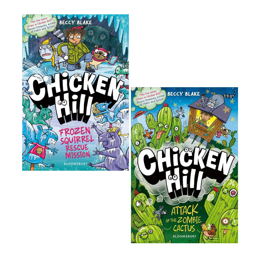 Chicken Hill 2 Books Collection Set by Beccy Blake – Attack of the Zombie Cactus & Frozen Squirrel Rescue Mission | Paperback