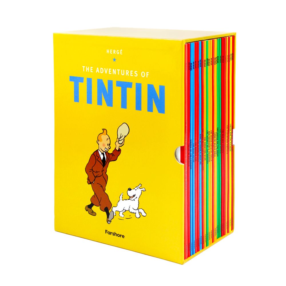 The Adventures of Tintin Box Set – 23 Classic Comic Book Stories by Hergé | Timeless Adventure & Mystery Series with Stunning Illustrations