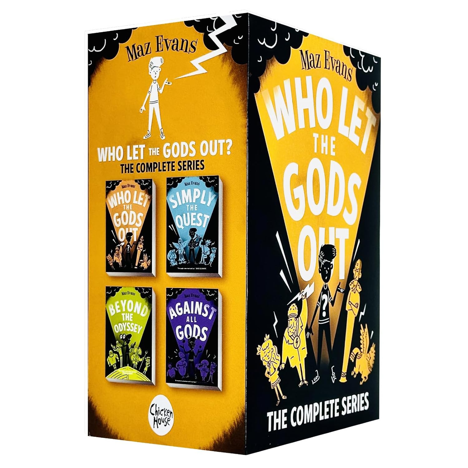 Who Let the Gods Out Series 4-Book Set by Maz Evans | Funny Childrenās Fantasy Adventure, Mythology, Chapter Books for Young Readers & Kids' Fiction