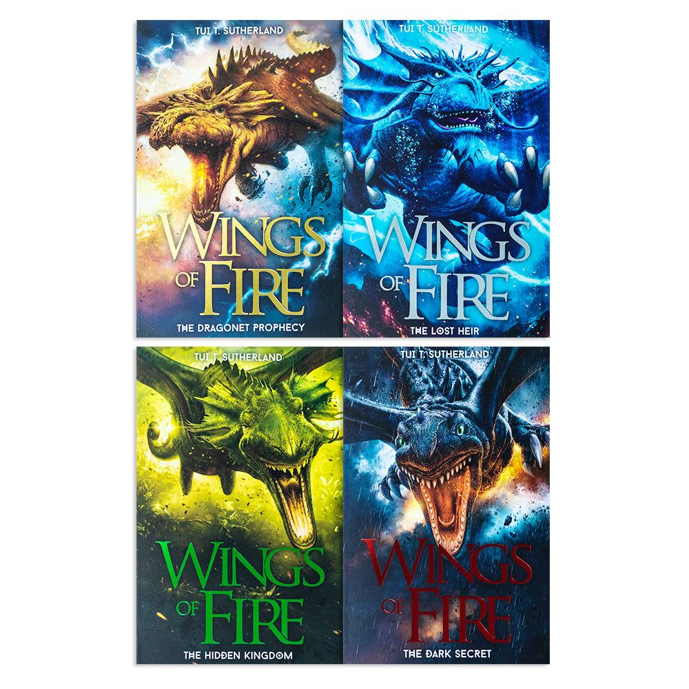 Wings of Fire Series Books 1-4 Collection Set by Tui T. Sutherland | Epic Dragon Fantasy Adventure for Young Readers & Fans of Bestselling Series