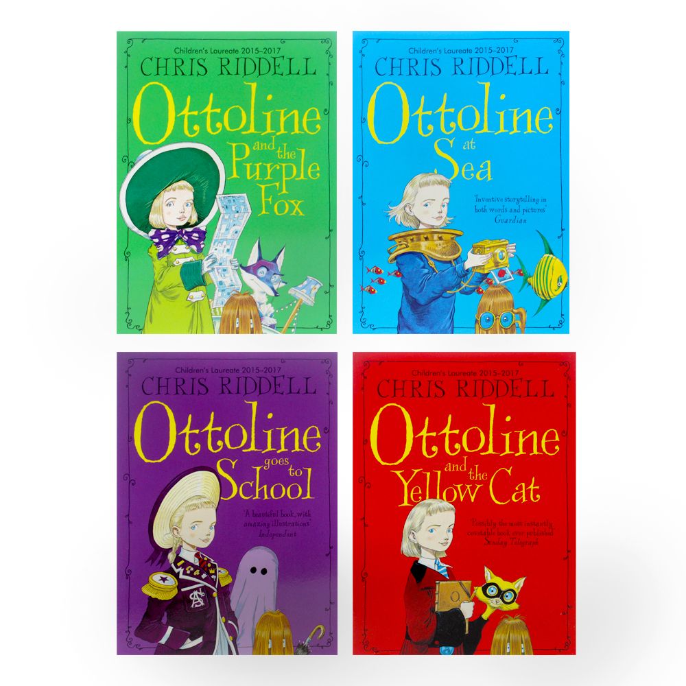 Chris Riddell Ottoline Collection 1-4 Book Set | Fun & Illustrated Adventure Series for Kids | Creative Fantasy Stories for Young Readers!