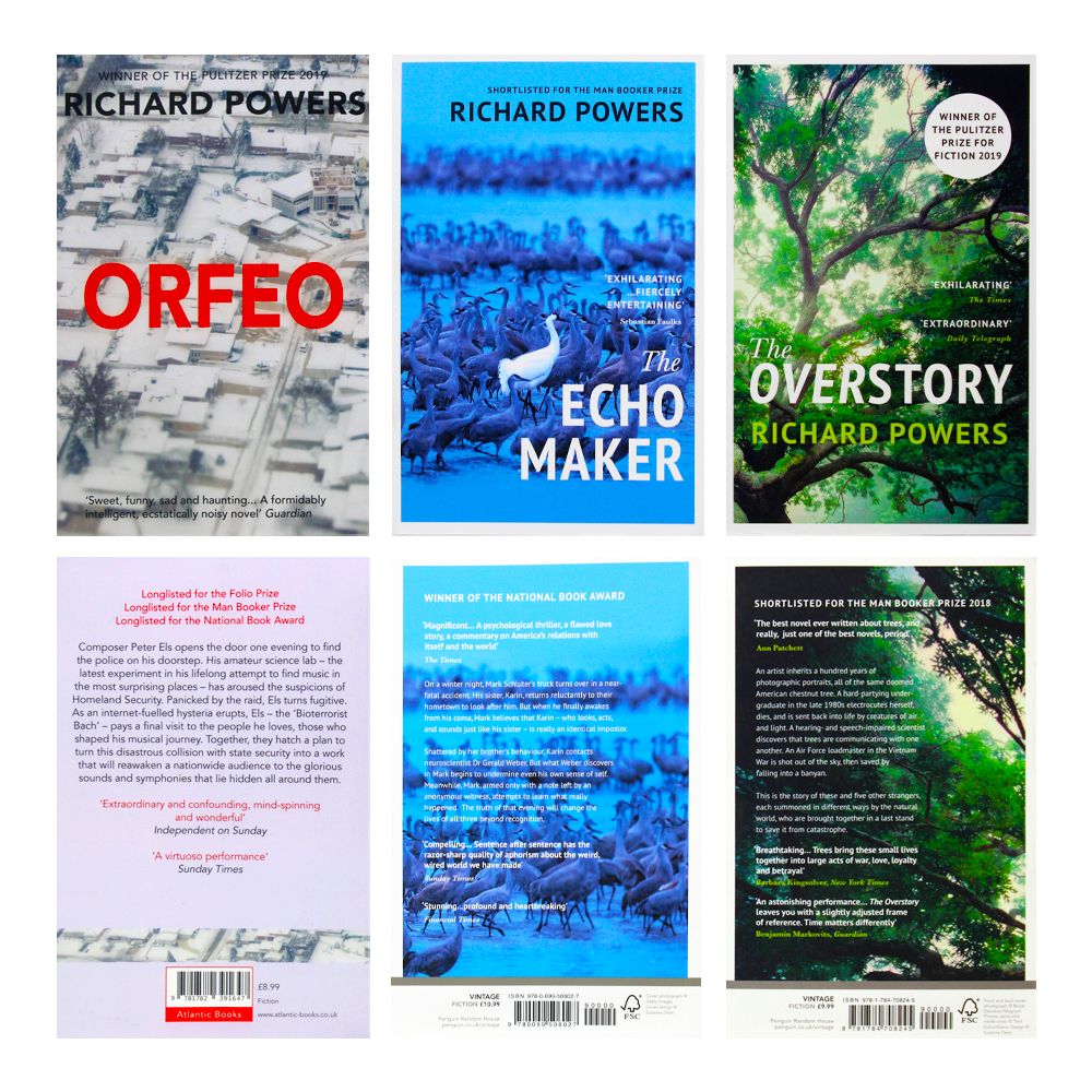 Richard Powers Collection 3 Books Set (The Overstory, The Echo Maker, Orfeo)