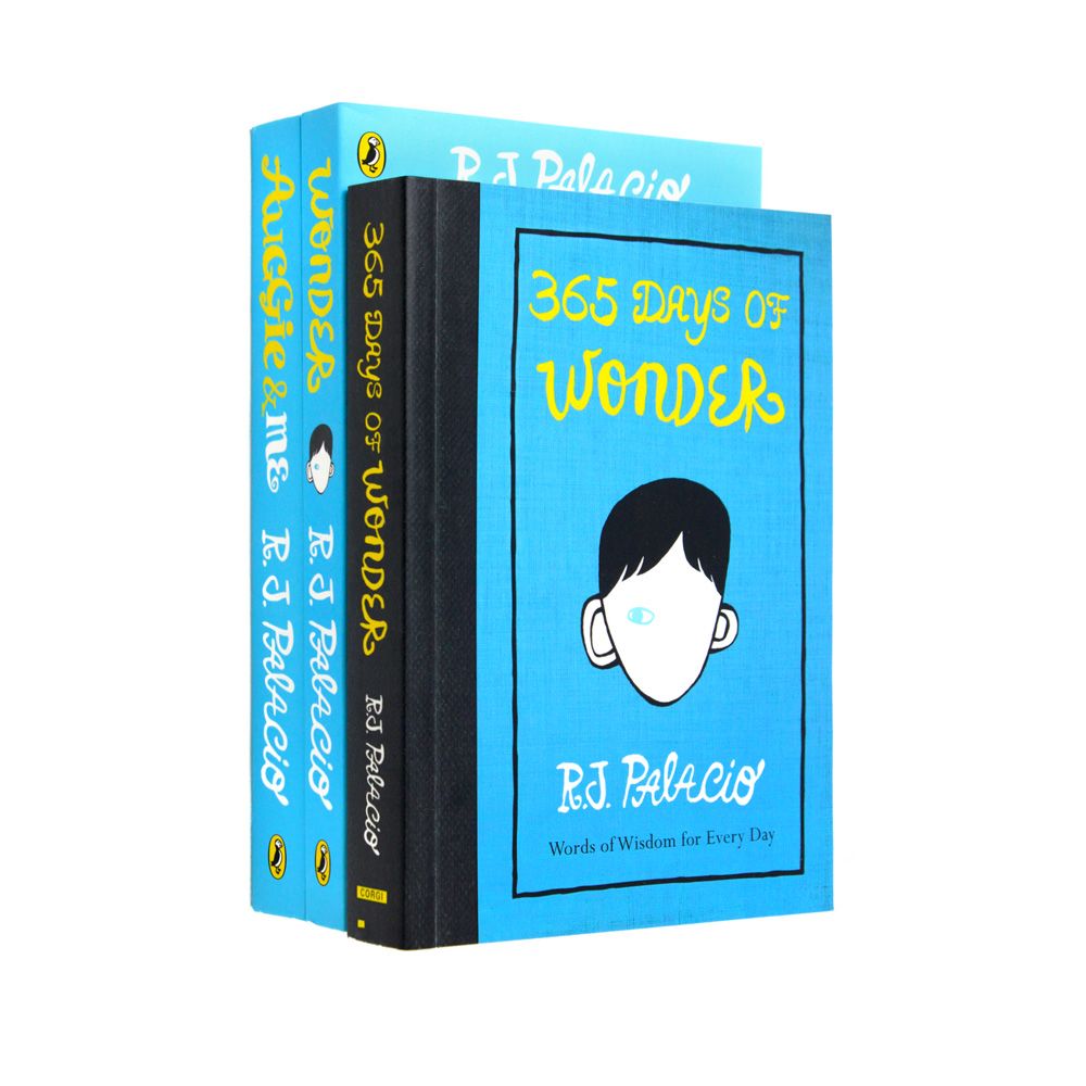 R J Palacio 3 Paperback Book Collection| Wonder, Auggie & Me, 365 Days of Wonder | Inspirational Children's Books on Friendship, Empathy & Imagination