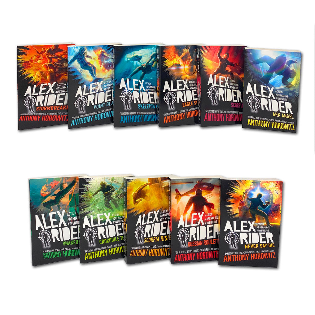 Alex Rider 11 Book Box Set by Anthony Horowitz, Action Packed Childrens Adventure Series with Mystery, Thrillers, Suspense for Young Readers Kids