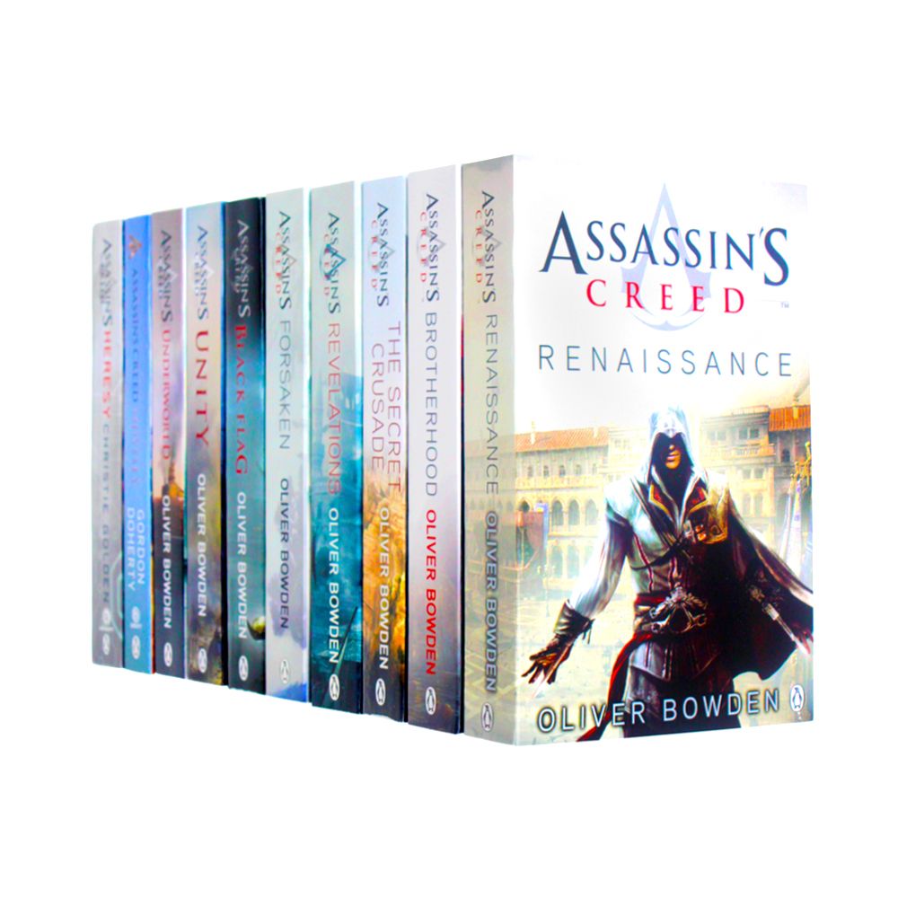 Assassin's Creed 10 Books Set by Oliver Bowden - Fiction Adventure Series, Heresy, Odyssey, Crusade, Gaming Novels, Bestsellers, Young Adult Reading