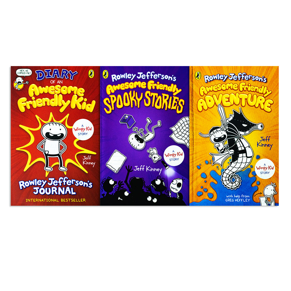 Diary of an Awesome Friendly Kid 3 Book Set by Jeff Kinney | Fun, Humorous Children's Books, Adventure, Wimpy Kid Story, Laugh-Out-Loud Kids’ Series