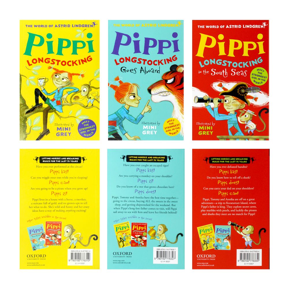 Astrid Lindgren 3 Book Collection Set – Pippi Longstocking Adventures | Classic Children's Fiction, Funny Kids Stories, Paperback Books for 8+ years