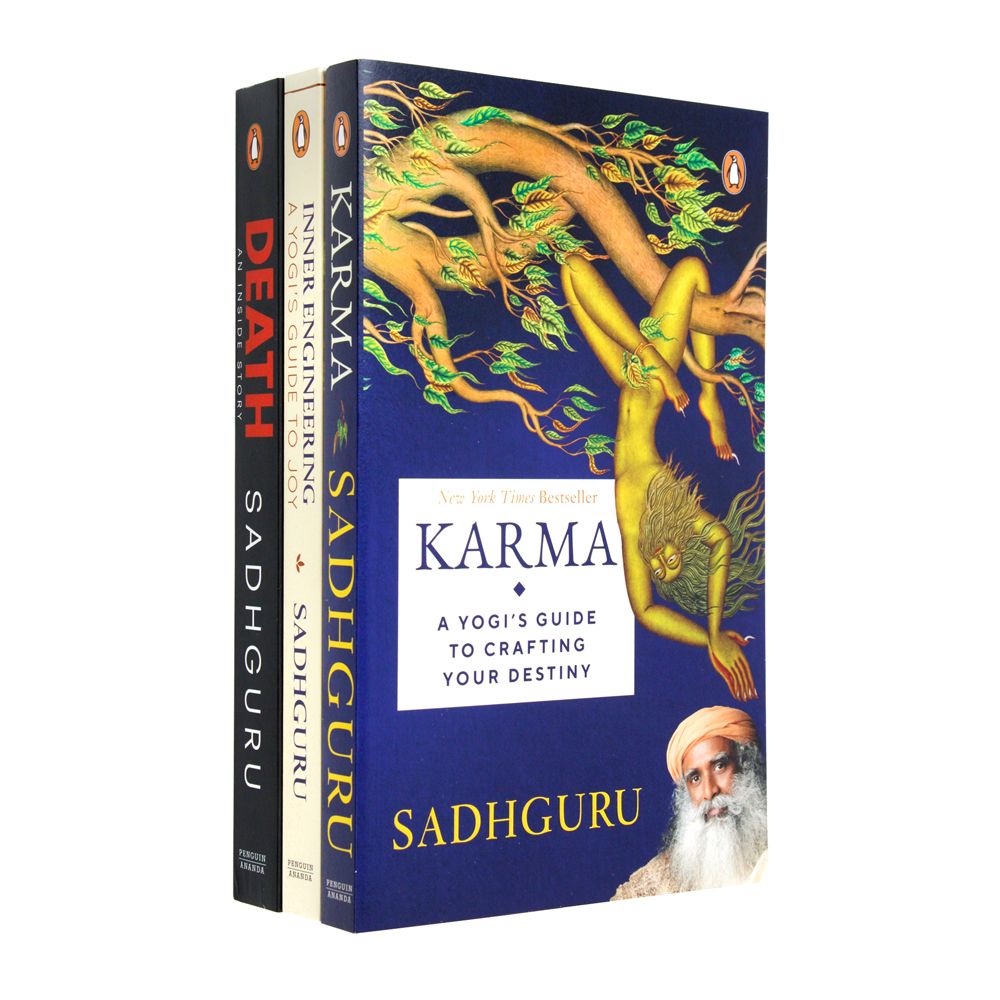 Sadhguru: A Yogi's Guide 3 Books Collection Set – Inner Engineering, Karma & Death – Spiritual Growth, Wisdom, and Self-Discovery