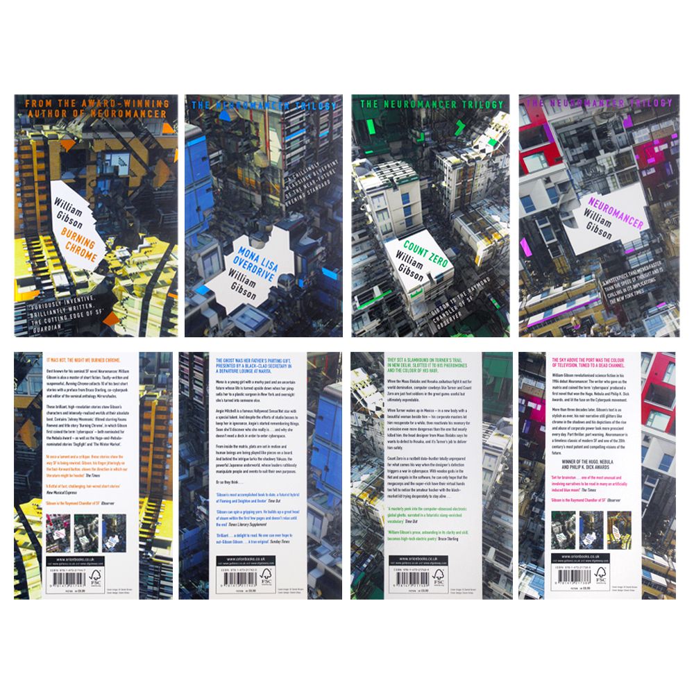 William Gibson Neuromancer Trilogy 4 Books Collection Set | Cyberpunk, Science Fiction, Dystopian Classics, Technology, Adventure, Gollancz, Paperback