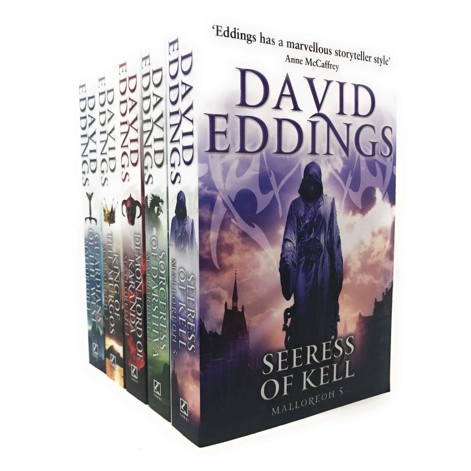 David Eddings The Malloreon Series 5-Book Collection Set| Epic Fantasy Adventure – Guardians of the West & More|Magic, Heroes, Quests & Mythical Tales
