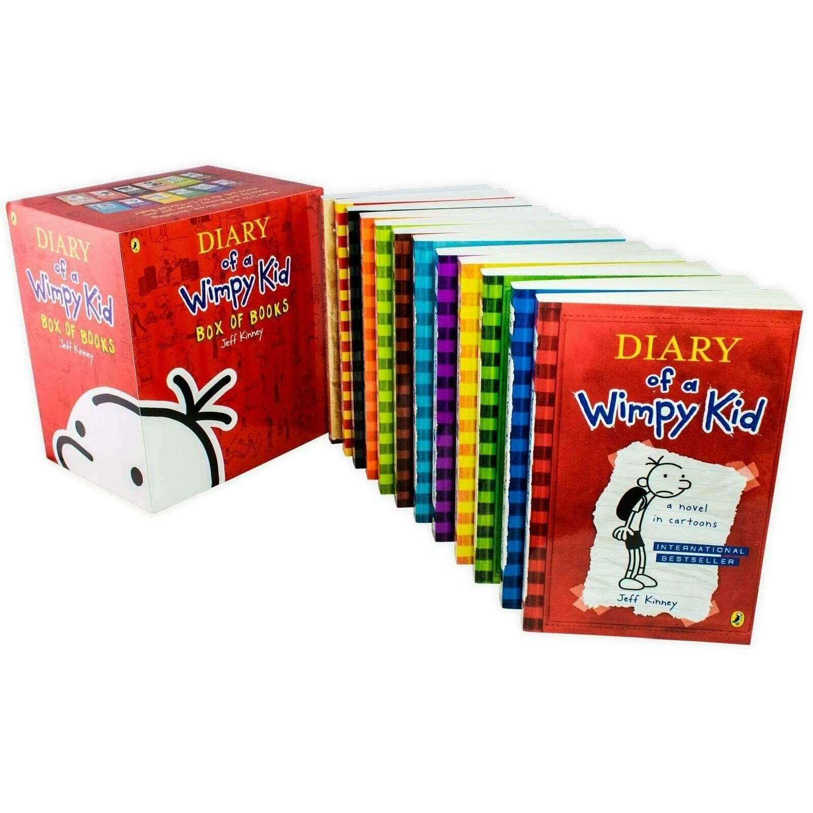 Diary of a Wimpy Kid 12-Book Set by Jeff Kinney | Includes Rodrick Rules, Dog Days, The Long Haul & More | Fun Humor Fiction for Kids & Young Readers