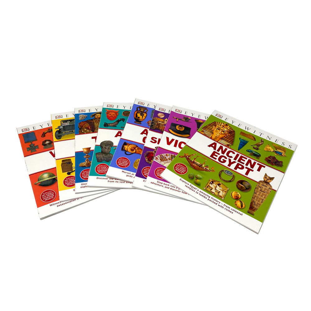 DK Eyewitness Collection 8 Book Set β Ancient Egypt, Rome, Greece, Tudor, World Wars, Victorians, Shakespeare β Educational Kids History Books Series