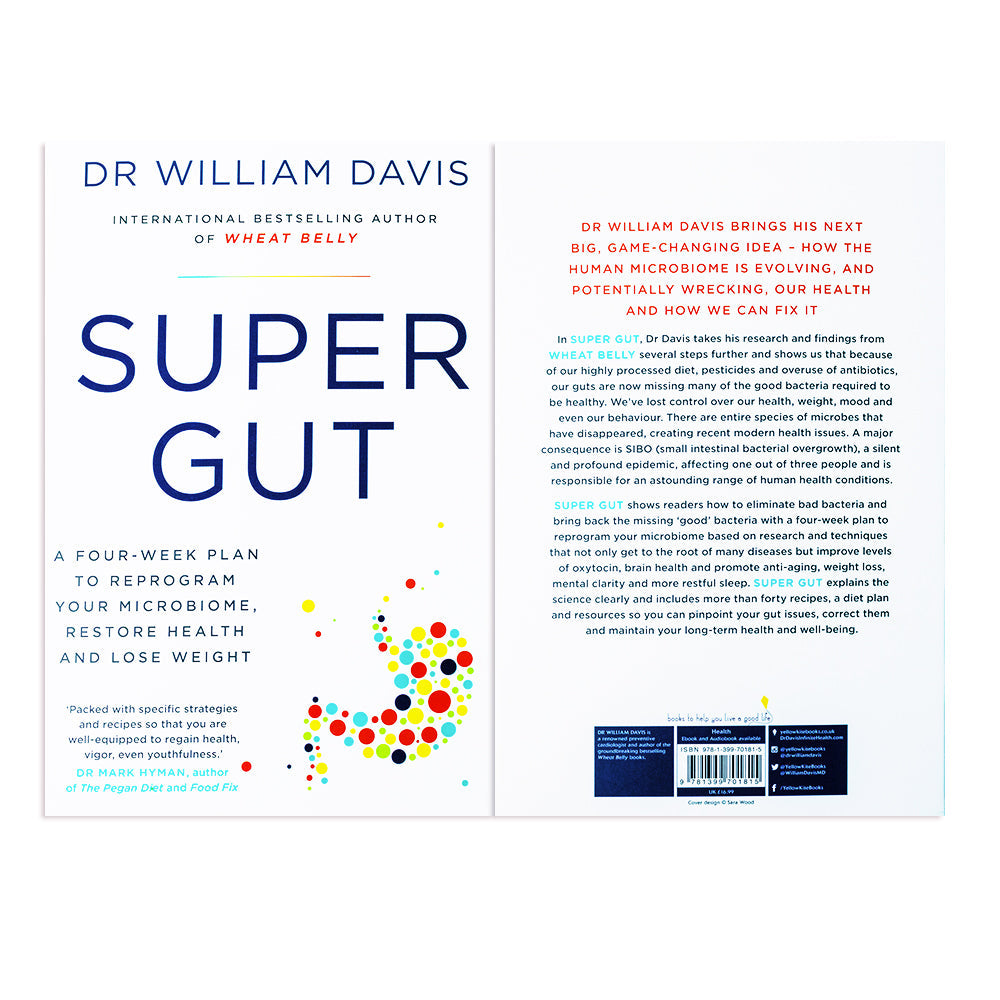 Super Gut Book by Dr. William Davis |Four-Week Plan for Gut Health,Weight Loss & Restoring Your Microbiome| Nutrition, Wellness, Diet & Healthy Living