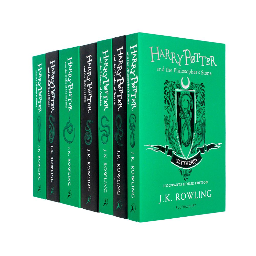 Harry Potter Slytherin House Editions Paperback Set: J.K. Rowling - 7 books Set (No Box)