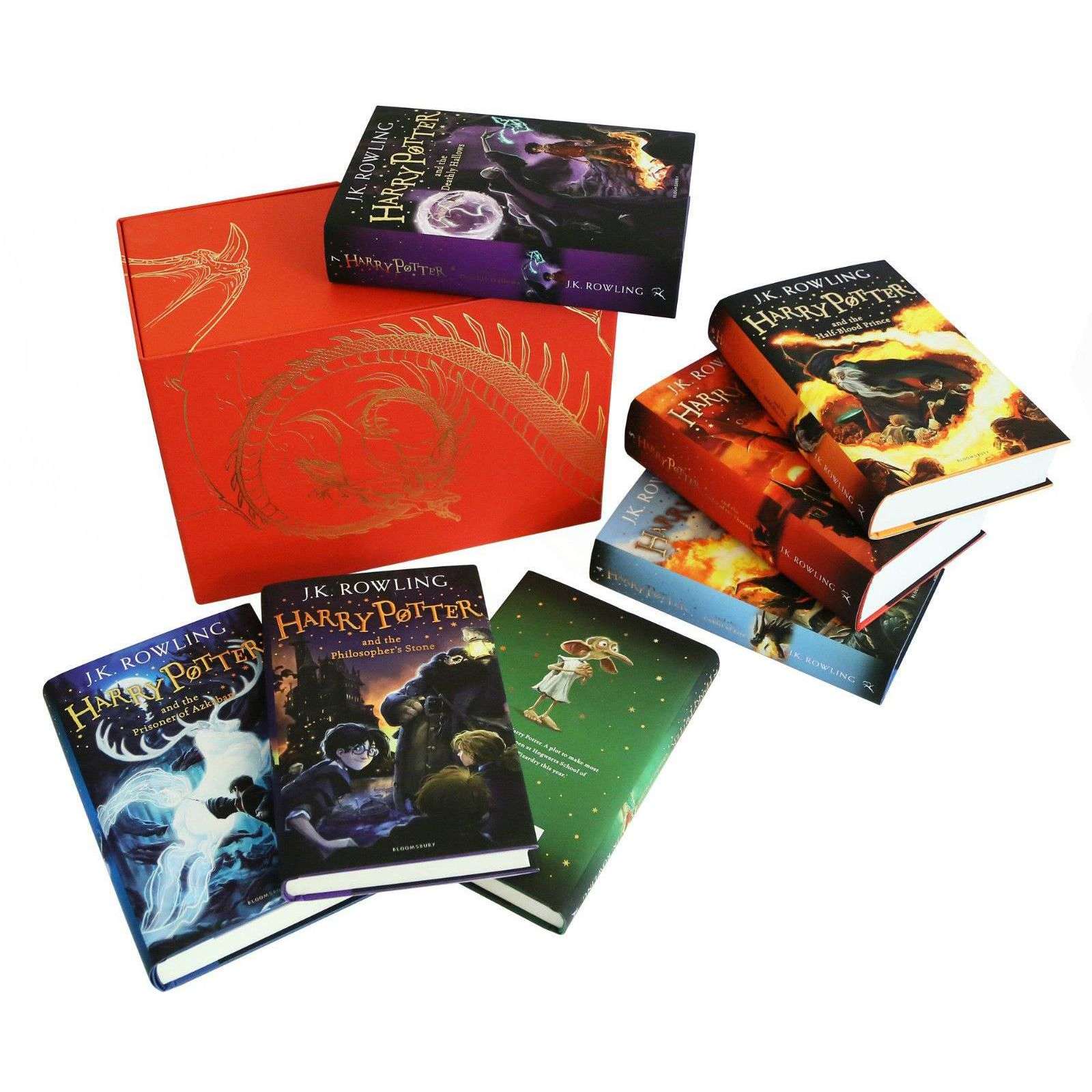 Harry Potter 7 Book Set: J.K. Rowling's Complete Red Fantasy Series – Magic, Adventure, Wizards, Witches, Hogwarts for Kids & Young Adults