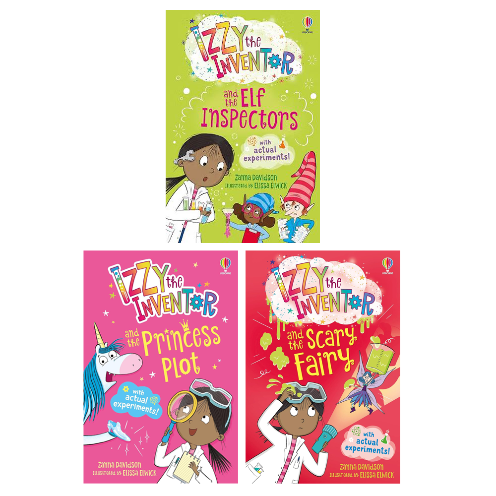 Izzy the Inventor Series By Zanna Davidson 3 Books Collection Set (Princess Plot, Scary Fairy, Elf Inspectors)