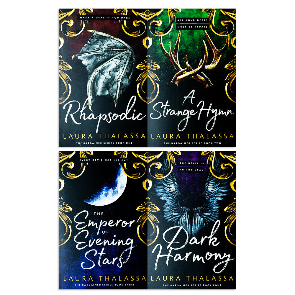 The Bargainer Series 4 Books Collection Set by Laura Thalassa: Rhapsodic, A Strange Hymn, The Emperor of Evening Stars & Dark Harmony