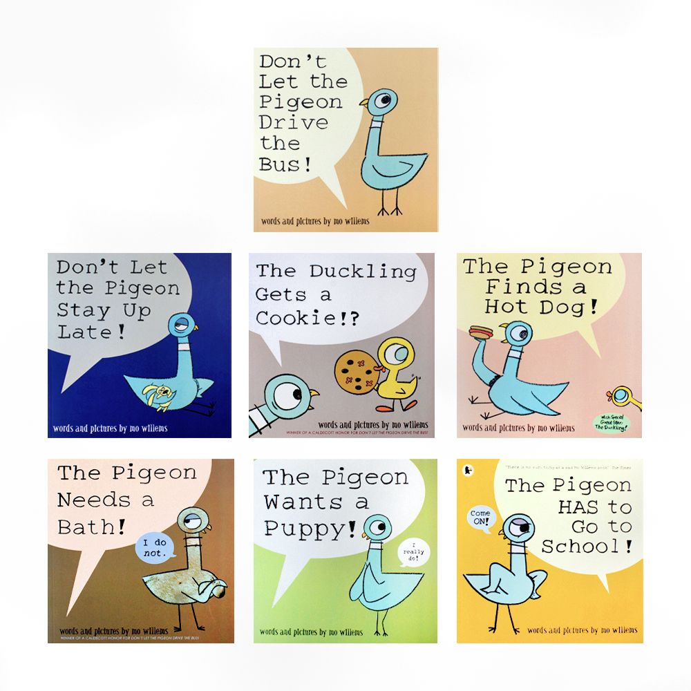 Don't Let the Pigeon Series 7 Book Collection by Mo Willems | Funny Read-Aloud Children's Picture Books Full of Imagination, Laughter, & Bedtime Fun