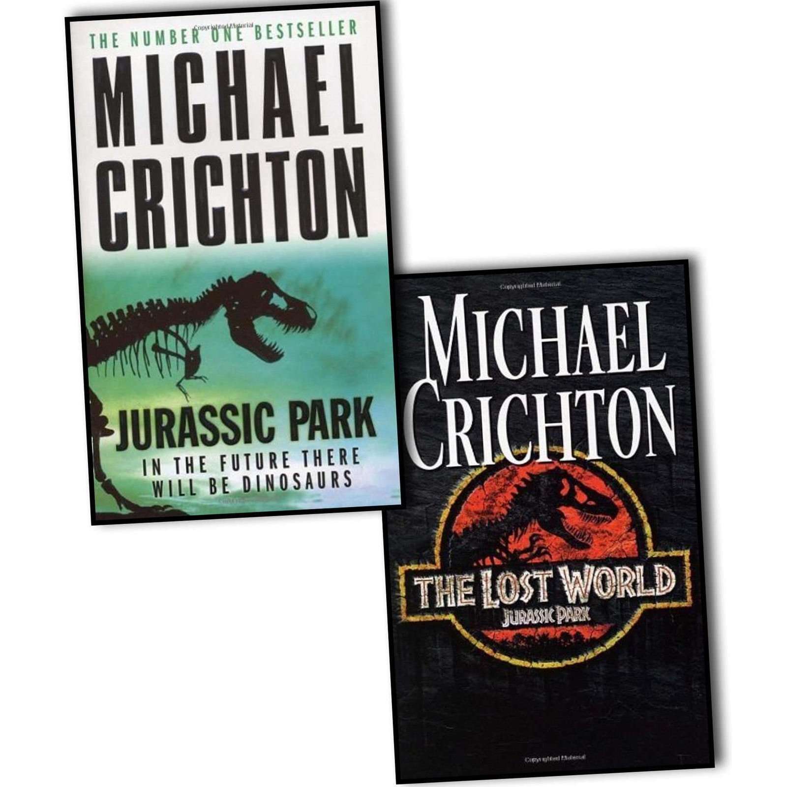 Michael Crichton's Jurassic Park 2 Book Set: Jurassic Park & The Lost World! Thrilling Dinosaur Adventure, Science Fiction Classics