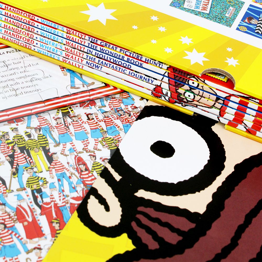 Where’s Wally? The Super Six | 6 Classic Books, Poster & Puzzle Box Set by Martin Handford | Fun Search-and-Find Gift for Kids, Families & Collectors