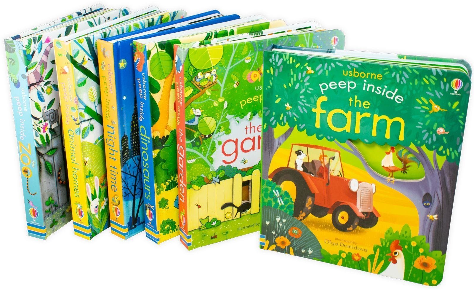 Usborne Peep Inside 6-Book Board Collection | Interactive & Educational Books for Toddlers | Early Learning, Fun Stories, Imagination & Discovery