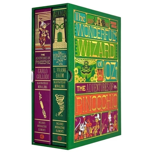 The Jungle Book, Peter Pan, The Wonderful Wizard and The Adventures of Pinocchio (Minalima Edition) 4 Books Collection Set