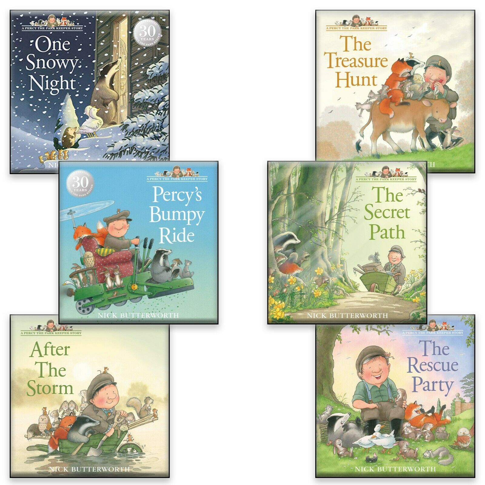 Percy the Park Keeper 6 Books Set Collection by Nick Butterworth – Children's Adventure Stories with Animals & Nature | Fun Picture Books for Kids
