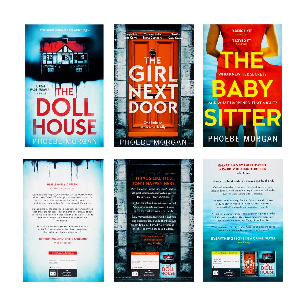 Phoebe Morgan 3 Book Set Collection (The Girl Next Door, The Doll House, The Babysitter) | Gripping Thrillers, Mystery, Suspense, Fiction, Paperback