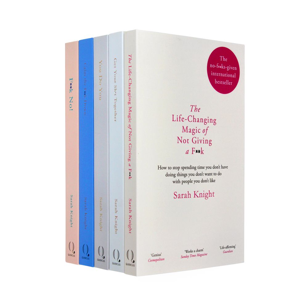 A No F*cks Given Guide Series 1-5 Book Box Set by Sarah Knight - The Life-Changing Magic of Not Giving a F*ck & More - Self-Help Book Collection