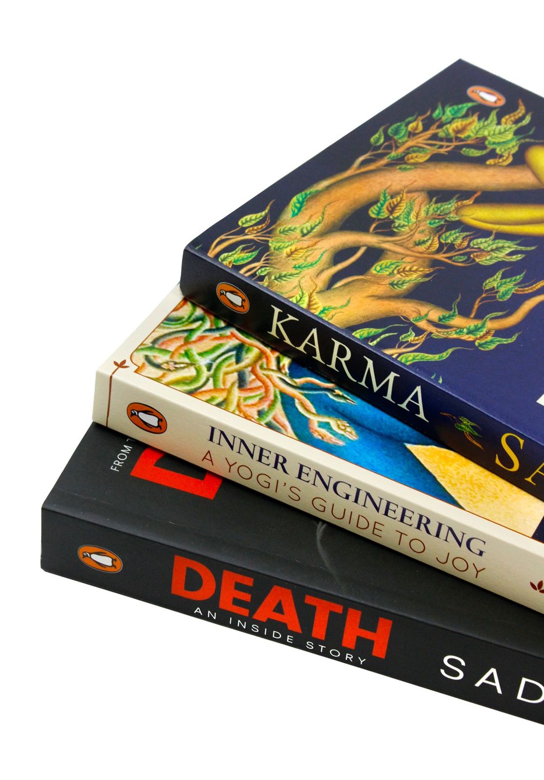 Sadhguru: A Yogi's Guide 3 Books Collection Set – Inner Engineering, Karma & Death – Spiritual Growth, Wisdom, and Self-Discovery
