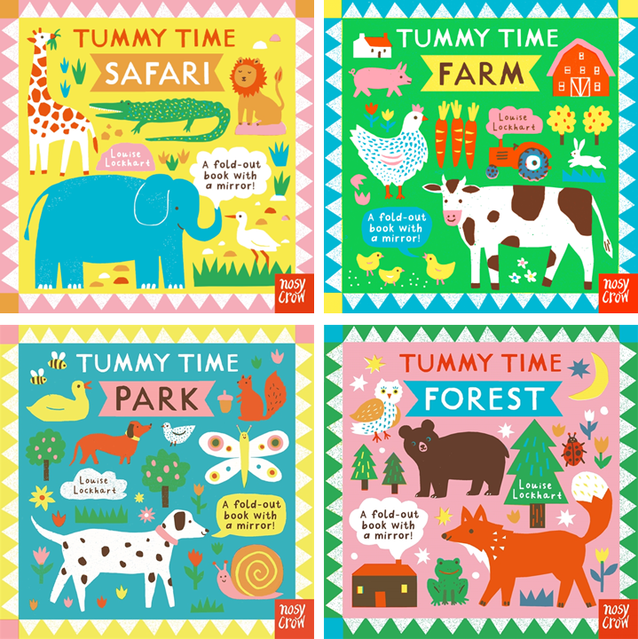 Tummy Time Collection 4 Books Set by Louise Lockhart (Safari, Farm, Park & Forest) | Board Book