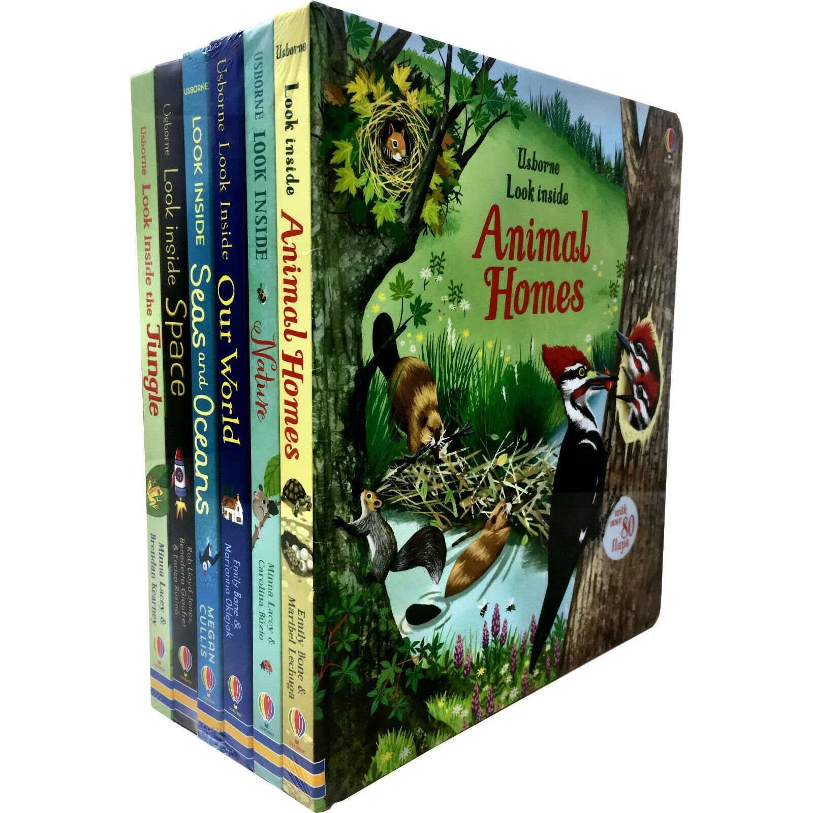Usborne Look Inside Our World 6 Board Books Collection Set | Educational & Interactive Children's Books | Nature, Oceans, Jungle, Space & Discovery