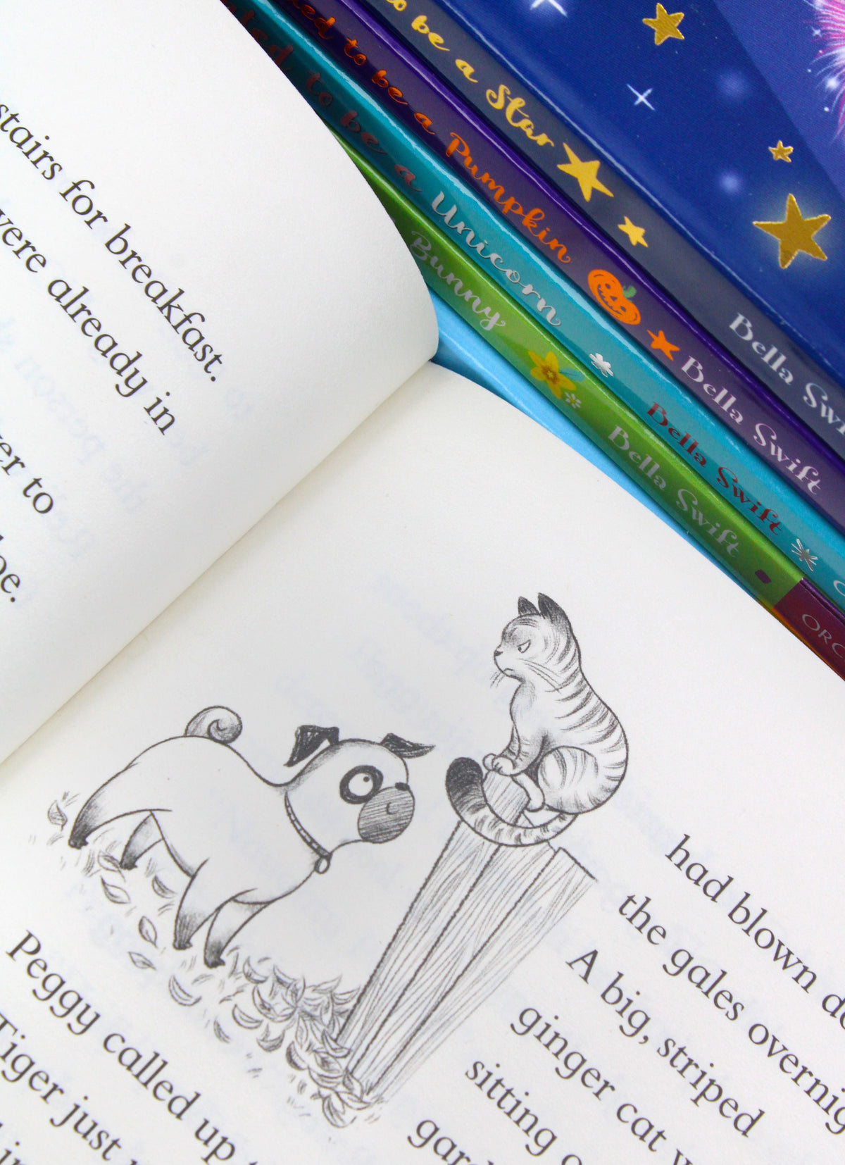 The Pug Who Wanted To Be Collection 6 Book Set by Bella Swift Inc a Pumpkin, Unicorn, Bunny, Reindeer, Mermaid & Star