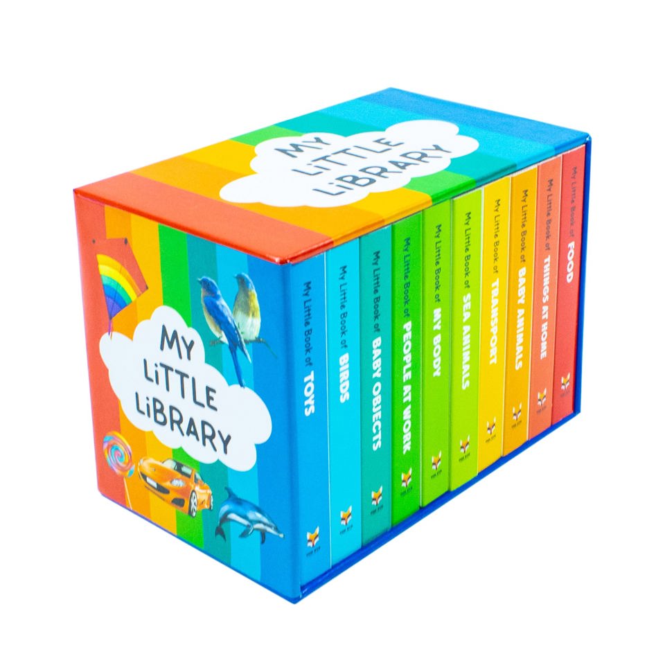 My Little Library – 10-Books Collection Set | Early Learning Board Books for Babies & Toddlers (Animals, Transport, Food, Toys, People & More)