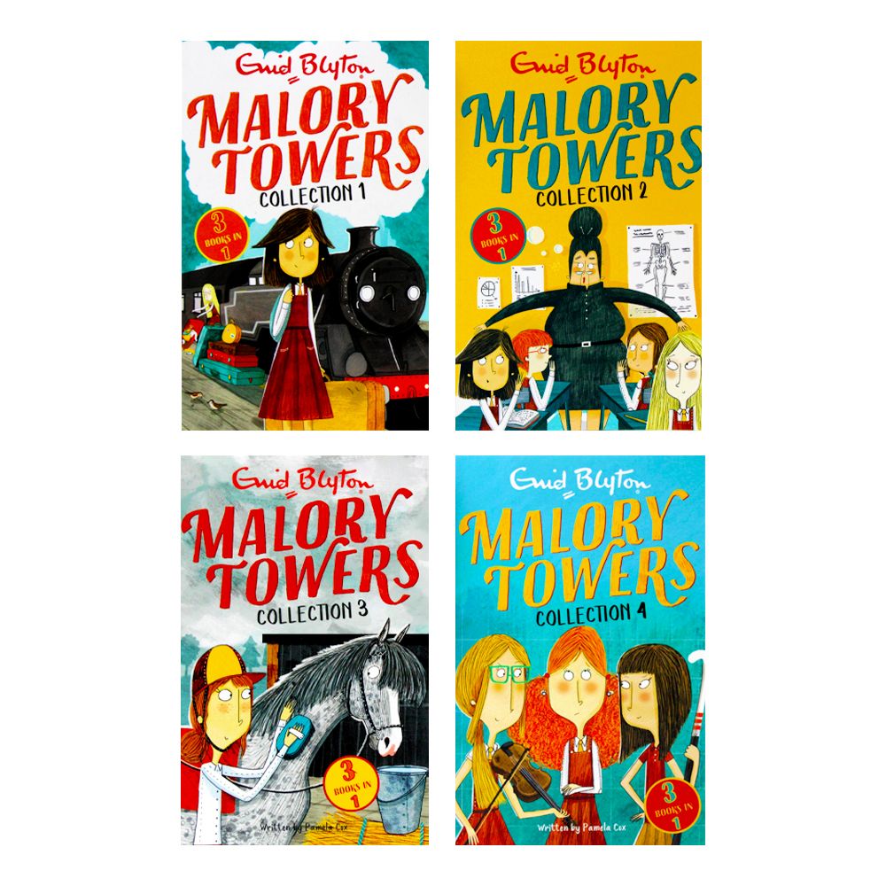 Enid Blyton Malory Towers 4 Paperback Books Set – 12 Story Collection| Classic Children's Books Full of Adventure, Friendship & Fun: First Term,& More