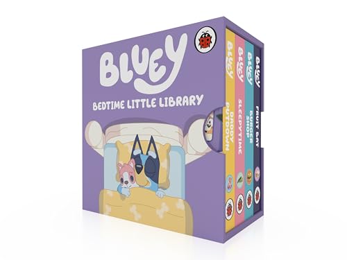 Bluey: Bedtime Little Library Includes – Fruit Bat, Daddy Putdown, Burger Shop & Sleepytime | Board Book Set for Toddlers