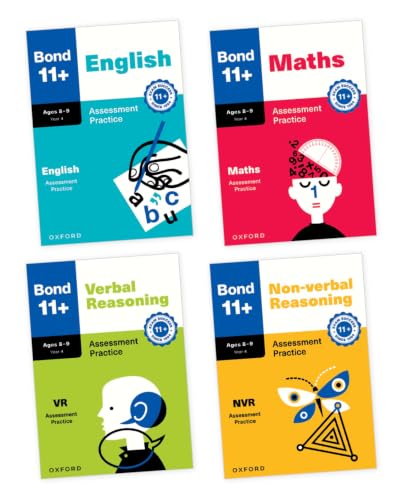 Bond 11+ Assessment Practice Papers Age 8-9: English, Maths, Verbal Reasoning and Non-Verbal Reasoning for GL Assessment and Other 11+ Exams - 4 Book Set