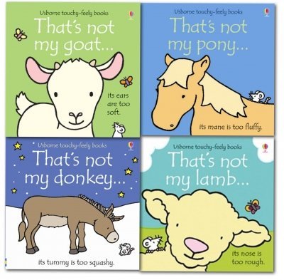 Farm Yard Animals Collection Usborne Touchy-Feely 4 Books Set (Thats Not My Lamb, Thats Not My Pony, Thats Not My Goat, Thats Not My donkey)