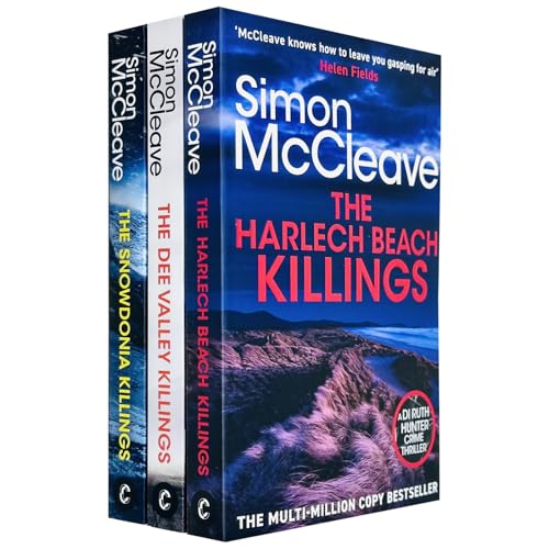 DI Ruth Hunter Series 3 Books Collection Set By Simon McCleave (The Snowdonia Killings, The Harlech Beach Killings and The Dee Valley Killings)