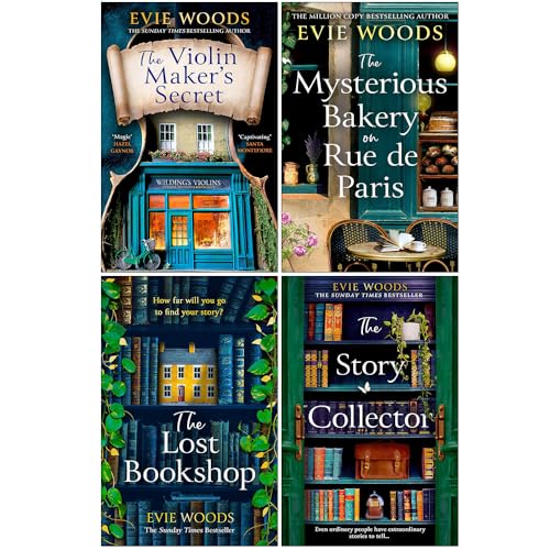 Evie Woods Collection 4 Books Set (The Violin Maker's Secret, The Mysterious Bakery on Rue de Paris, The Lost Bookshop and The Story Collector) | Paperback