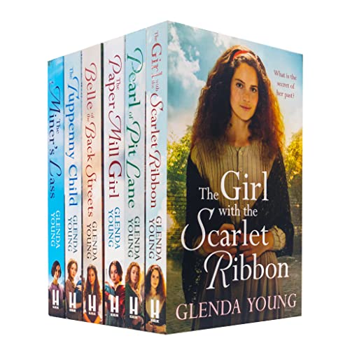Glenda Young 6 Books Collection Set (The Paper Mill Girl, Belle of the Back Streets, The Tuppenny Child, Pearl of Pit Lane, The Girl with the Scarlet Ribbon, The Miner's Lass)