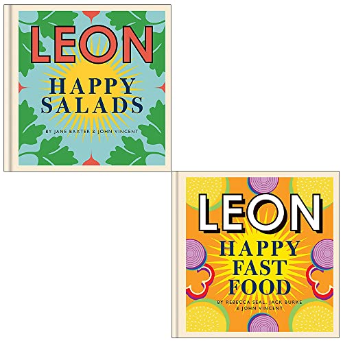 Grehge lection 2 Books Set By Jane Baxter, John Vincent, Rebecca Seal, Jack Burke (Leon Happy Salads and Happy Fast Food)
