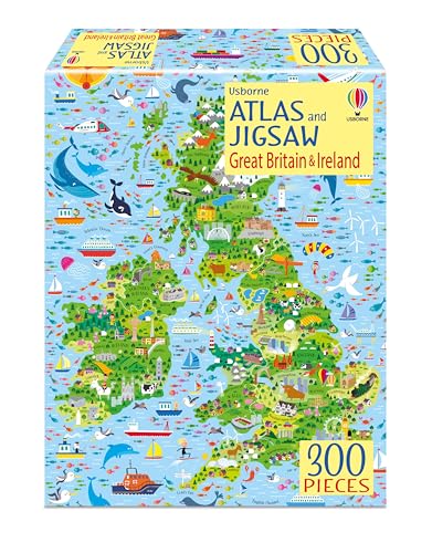 Atlas and Jigsaw Great Britain and Ireland (Usborne Book and Jigsaw) by Sam Smith | Explore Landmarks, Wildlife & Regions