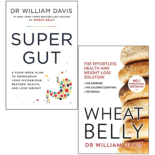 Dr. William Davis Collection– 2-Book Set (Super Gut & Wheat Belly) | Health, Wellness,Weight Loss, Nutrition,Gut Health, Gluten-Free & Low-Carb Living