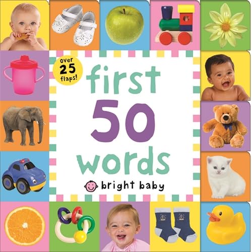 Lift the Flap Tab First 50 Words Book Early Learning Board Book for Toddlers with Interactive Flaps Bright Pictures and First Words Ages 1 to 4