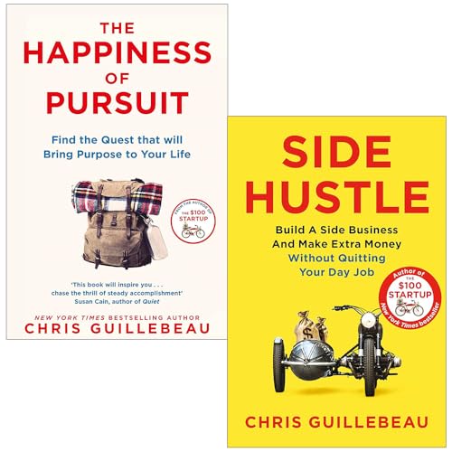 Chris Guillebeau Collection 2 Books Set (The Happiness of Pursuit and Side Hustle)