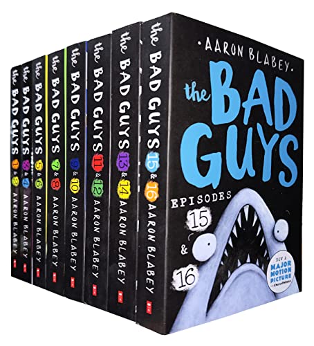 The Bad Guys Episodes 1-16 Collection – 8 Book Set by Aaron Blabey | Fun & Humorous Illustrated Adventures for Kids & Young Readers (Paperback)
