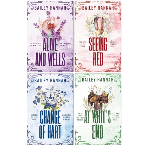 Wells Ranch Series 1-4 Books Collection Set By Bailey Hannah (Alive and Wells, Seeing Red, Change of Hart and At Whit's End) | Paperback