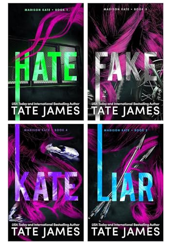 Madison Kate Series 4 Book Set by Tate James – Hate, Liar, Fake & Kate – YA Romance Fiction Collection, Love Stories, Novels for Readers